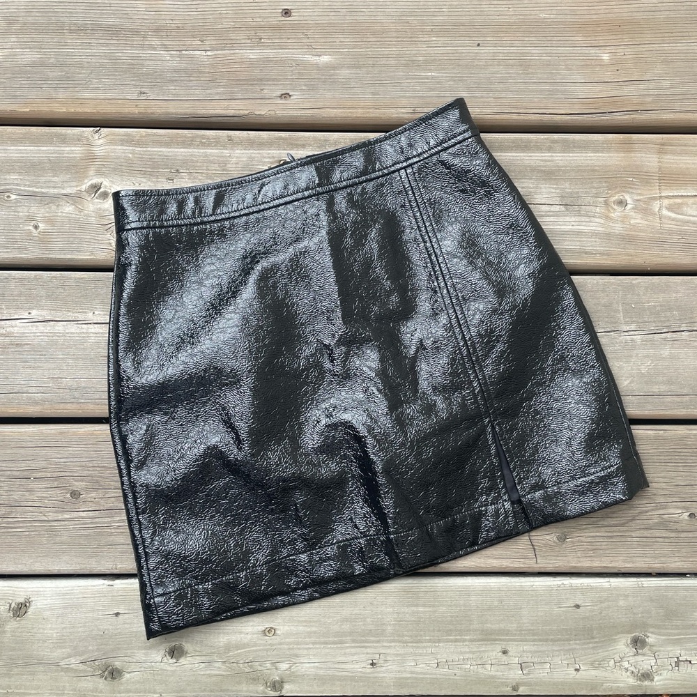Wilfred Small Patent Faux Leather Mini Skirt